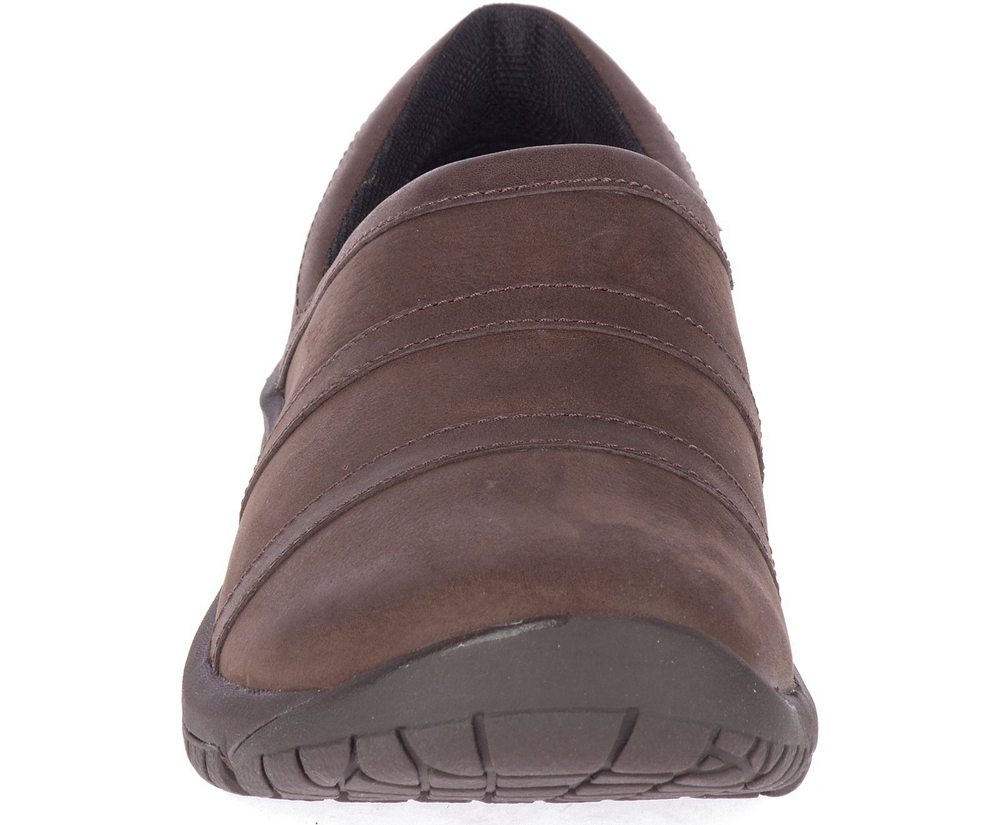 Merrell Slip Ons Brown - Encore Moc 4 Leather - Womens 03AHOMTNV